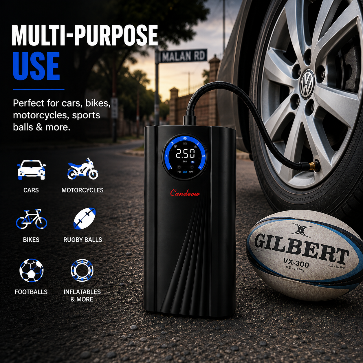 DriveReady™ Portable Digital Air Compressor for Car Tyres